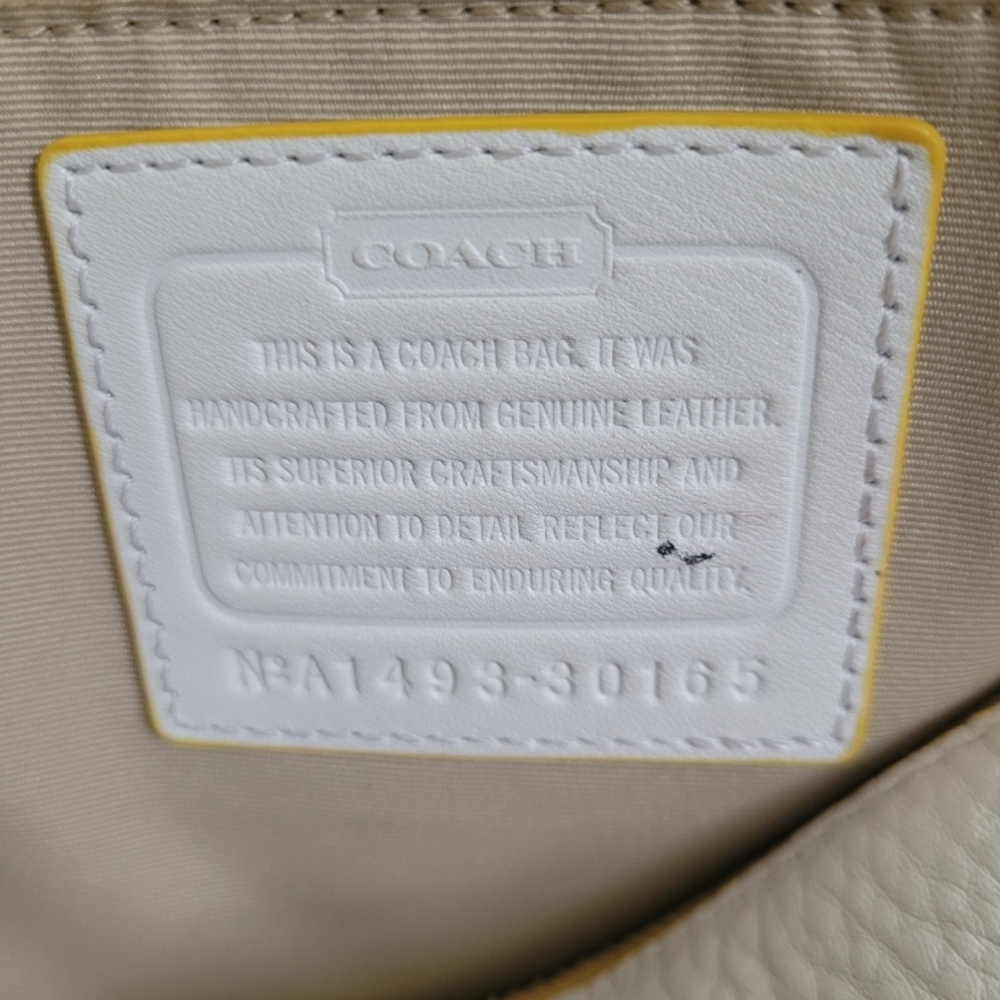 Coach White and Yellow Women's Bag - Picture 11 of 11